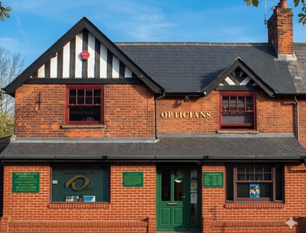 Edward Watts Opticians shop front in Shenfield, Essex